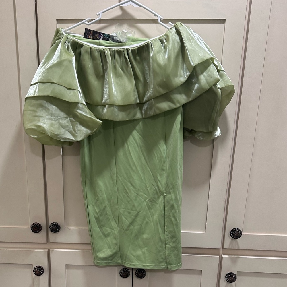 Chic Off-Shoulder Light Green Blouse